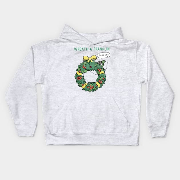 Wreath-a Franklin Kids Hoodie by CarlBatterbee